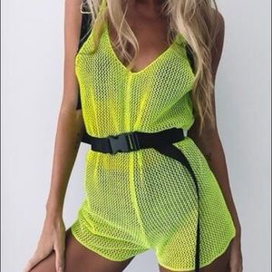 Neon Mesh Romper